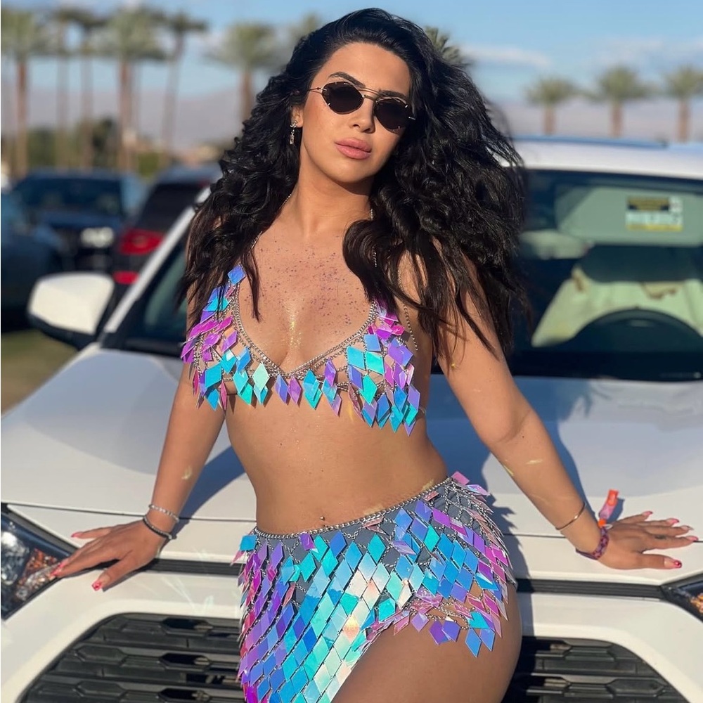 Iridescent Blue and Purple Women's Swim Set